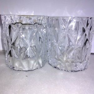 Yankee Candle Clear Fractal Glass Votive Holders 2pc set
